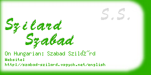 szilard szabad business card